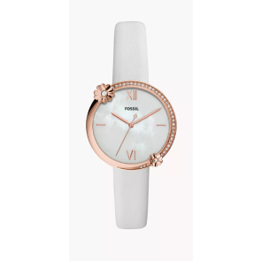 Uhrenarmband Fossil ES4601 Leder Weiss 14mm